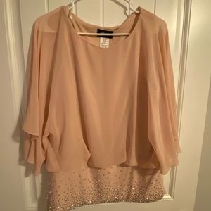 Beautiful Light Pink Sparkly Formal Blouse! Size M